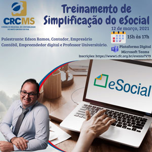 Hoje, Dia 12/03, às 15h, Treinamento “Simplificação do eSocial”. Inscrições gratuitas! Participe!