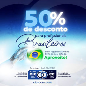XXXIV Conferência Interamericana de Contabilidade e XVIII Convenção de Contabilidade do RS: 50% de Desconto para Profissionais
