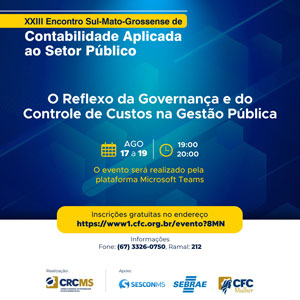 XXIII Encontro Sul-Mato-Grossense de Contabilidade Aplicada ao Setor Público – 17 a 19/08