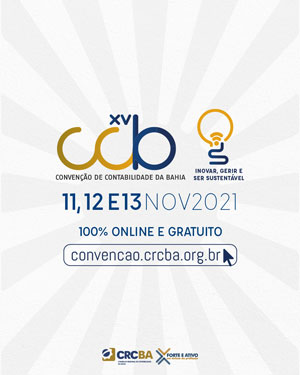 De 11 a 13/11 Participe, Online, da XV Convenção de Contabilidade da Bahia