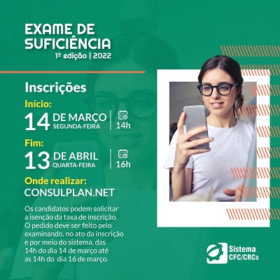 Inscrições para a 1ª Edição do Exame de Suficiência de 2022 Seguem Até 13/04