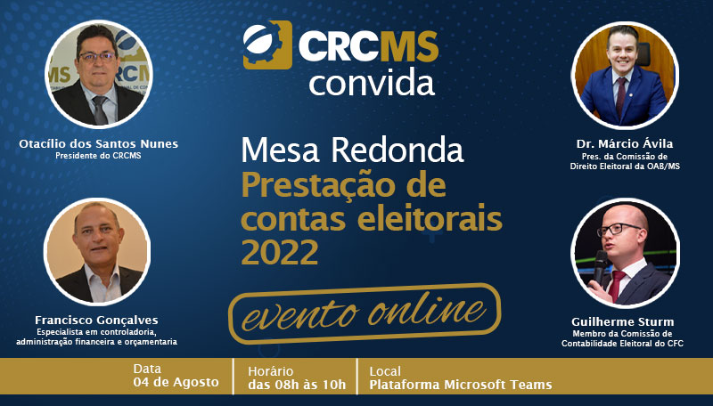 CRCMS promove mesa redonda online sobre Prestação de Contas Eleitorais