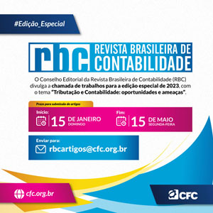 RBC Divulga Chamada de Trabalhos com o Tema “Tributação e Contabilidade: Oportunidades e Ameaças”