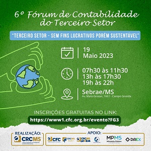 CRCMS Abre Inscrições para o 6º Fórum de Contabilidade do Terceiro Setor que Acontecerá Dia 19/05