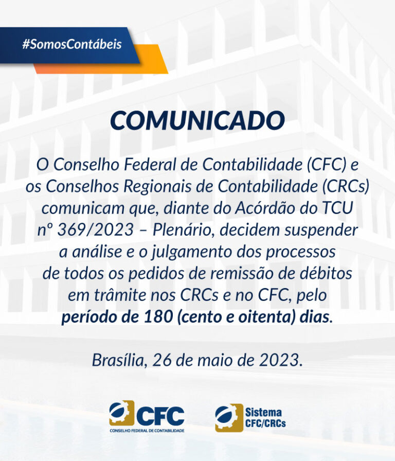 Comunicado Sobre O Acórdão Do Tcu Nº 3692023 Plenário Crcms 6424