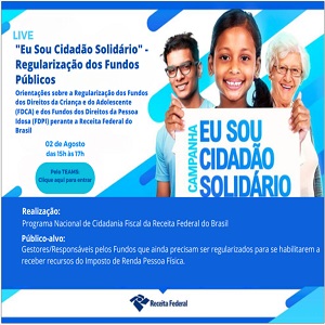 02/08: 14h às 16h (MS) – Cidadania Fiscal Promove Live Nacional da Regularização dos Fundos Públicos