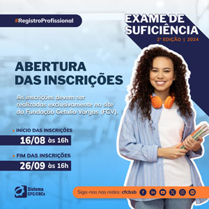 Inscrições para a 2ª Edição do Exame de Suficiência 2024 Podem Ser Feitas Até 26/09