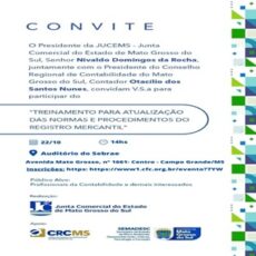 Campo Grande:  22/10, 14h – Treinamento JUCEMS “Atualização das Normas e Procedimentos do Registro Mercantil”