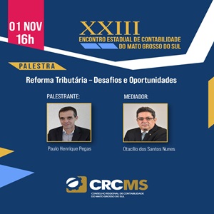 01/11, 16h: Palestra “Reforma Tributária – Desafios e Oportunidades”. Inscrições Abertas!