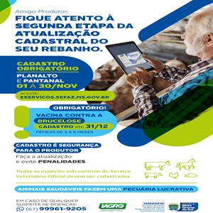 Atualização Cadastral do Rebanho – Produtores Devem, Obrigatoriamente, Efetuar Até 30/11