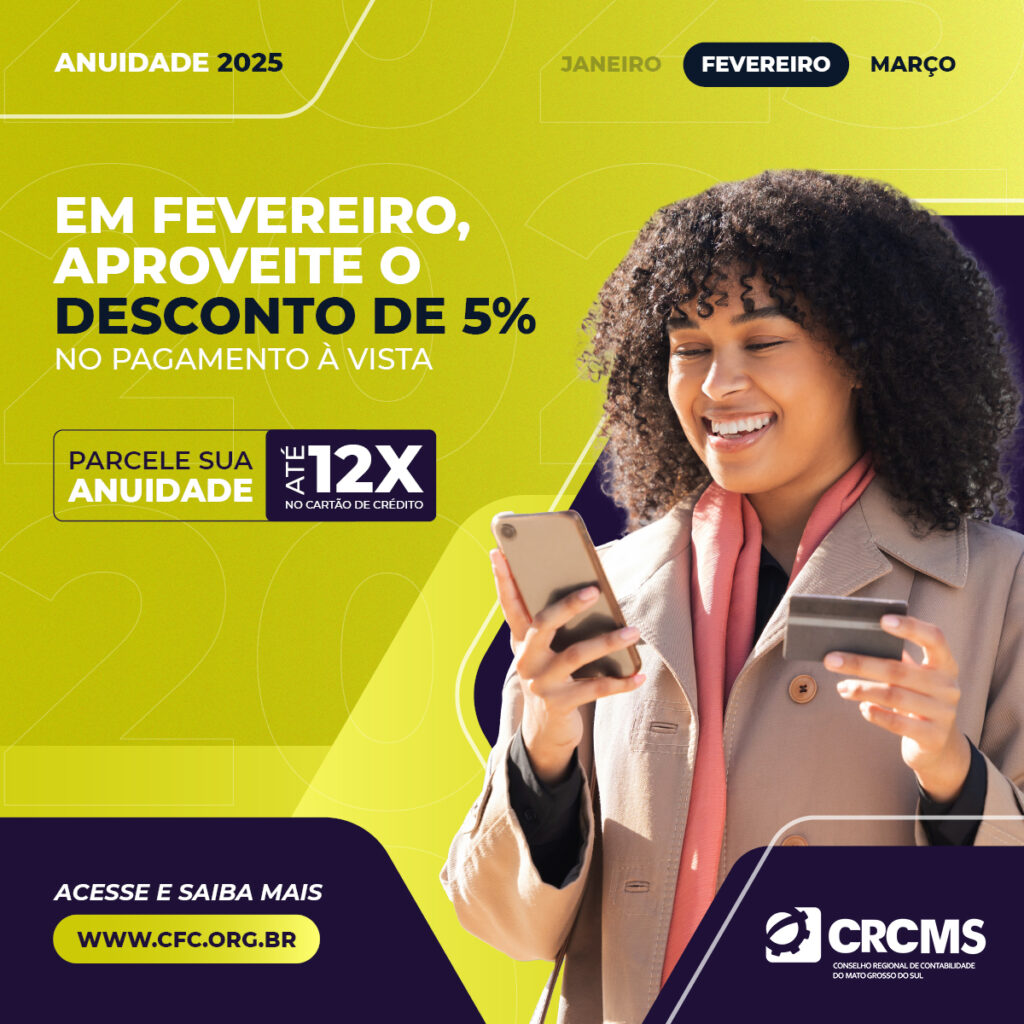 Anuidade 2025: Fevereiro é o último mês para obter desconto no pagamento à vista