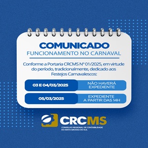 Comunicado: Expediente do CRCMS Durante o Carnaval