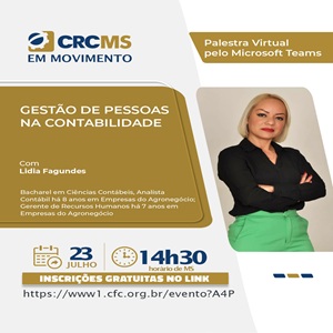 Hoje, 23/07, às 14h30(MS): Palestra Online “Gestão de Pessoas na Contabilidade”. Participe!
