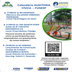 21/08, 18h: Projeto Auditoria Cívica Desenvolve Ações Junto à População na Praça do Belmar Fidalgo