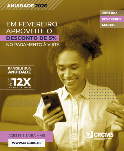 Anuidade 2026 pague até dia 28/02 e aproveite 5% de desconto no pagamento à vista