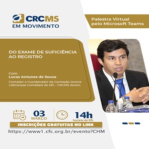 Amanhã, Dia 03/03, às 14h(MS): Palestra “Do Exame de Suficiência ao Registro”. Inscrições Gratuitas!