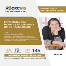 19/03, às 14h(MS): Palestra “Estrutura das Normas Brasileiras de Contabilidade”. Participe!