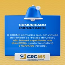 Comunicado: Não Haverá Expediente no CRCMS Dias 02 e 03/04