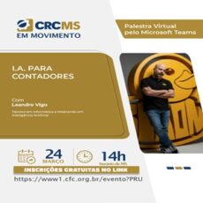 Hoje, 24/03, às 14h(MS): Palestra “I.A. para Contadores”