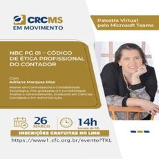 26/03, às 14h(MS): Palestra “NBC PG 01 – Código de Ética Profissional do Contador”. Participe!