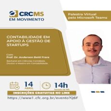 14/04, às 14h(MS): Palestra “Contabilidade em Apoio à Gestão de Startups”. Participe! 14/04, às 14h(MS): Palestra “Contabilidade em Apoio à Gestão de Startups”. Participe!