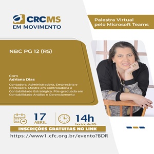 17/04, às 14h(MS): Palestra “NBC PG 12 (R5)”. Participe!