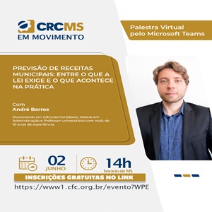 É Hoje, 02/06, às 14h: Palestra “Previsão de Receitas Municipais: Entre o Que a Lei Exige e o Que Acontece na Prática”. Não Perca!