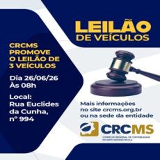 26/06: 8h: Haverá Leilão de Veículos no CRCMS. Aproveitem!