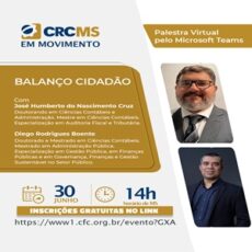 30/06, às 14h(MS): Palestra “Balanço Cidadão”. Inscrições Abertas!
