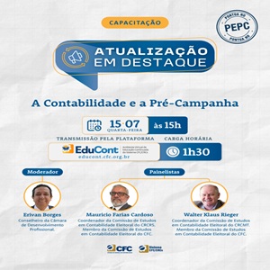 15/07: 14h(MS) – Live CFC: A Contabilidade e a Pré-Campanha. Inscreva-se!