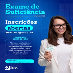 Termina em 07/08 o Prazo de Inscrições para a 2ª Edição do Exame de Suficiência de 2026