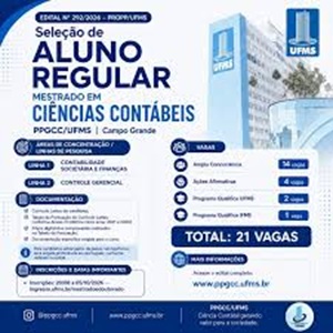 UFMS Está com Inscrições Abertas para Curso de Mestrado em Ciências Contábeis 2027