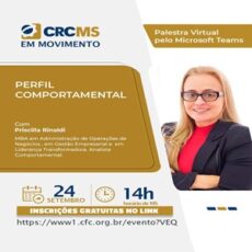 24/09, às 14h(MS): Palestra Online “Perfil Comportamental”