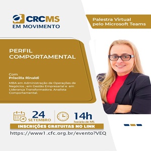 Amanhã, 24/09, às 14h: Palestra Online “Perfil Comportamental”. Não perca!