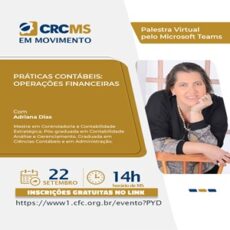 22/09, às 14h(MS): Palestra Online “Práticas Contábeis: Operações Financeiras”. Participe!
