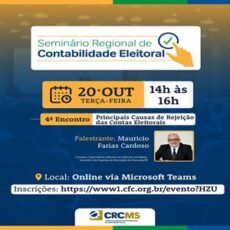 Hoje, 20/10, às 14h20 – Seminário de Contabilidade Eleitoral: Rejeição das Contas Eleitorais e Consequências da Rejeição da Prestação de Contas